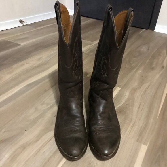 Nocona Ladies Dark Brown Leather Western Boots Size 37 - Picture 2 of 6